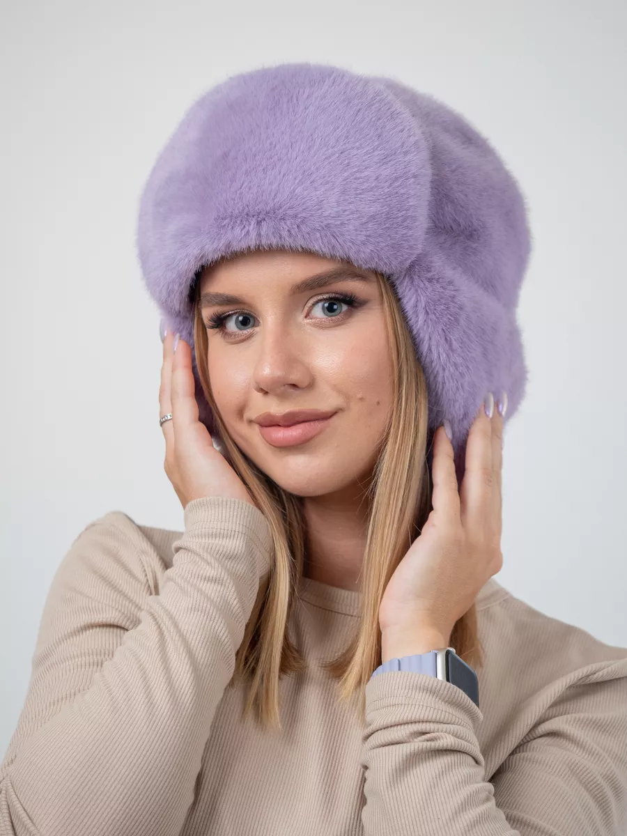 Шапка ушанка женская зимняя меховая под норку